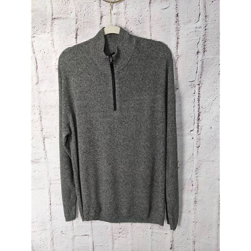Bonobos Maide Sweater Mens Golf Gray 1/4 Zip Mock‎ Neck Long Sleeve Sz L Large